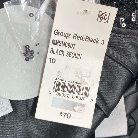 Pearl Georgina Chapman of Marchesa Sequin Trapeze Mini Dress Size 10 Black NWT - Picture 14 of 16